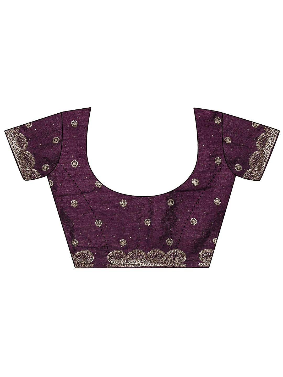  Burgundy Embellished Silk Blend Saree With Unstitched Blouse Piece 