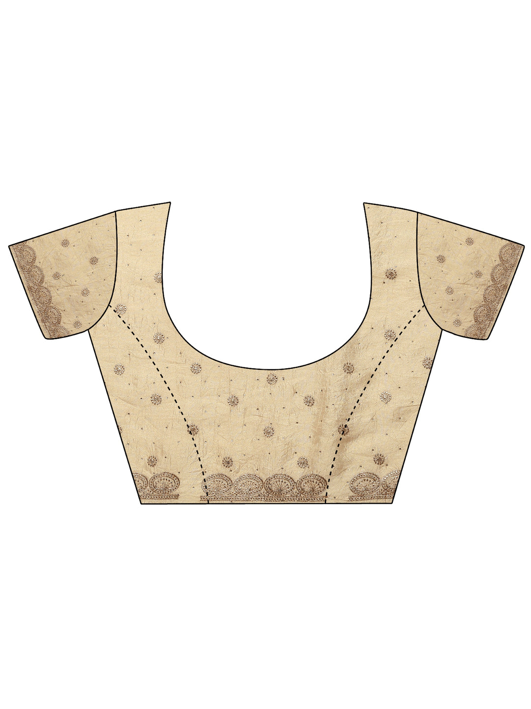  Gold Embellished Silk Blend Saree With Unstitched Blouse Piece 