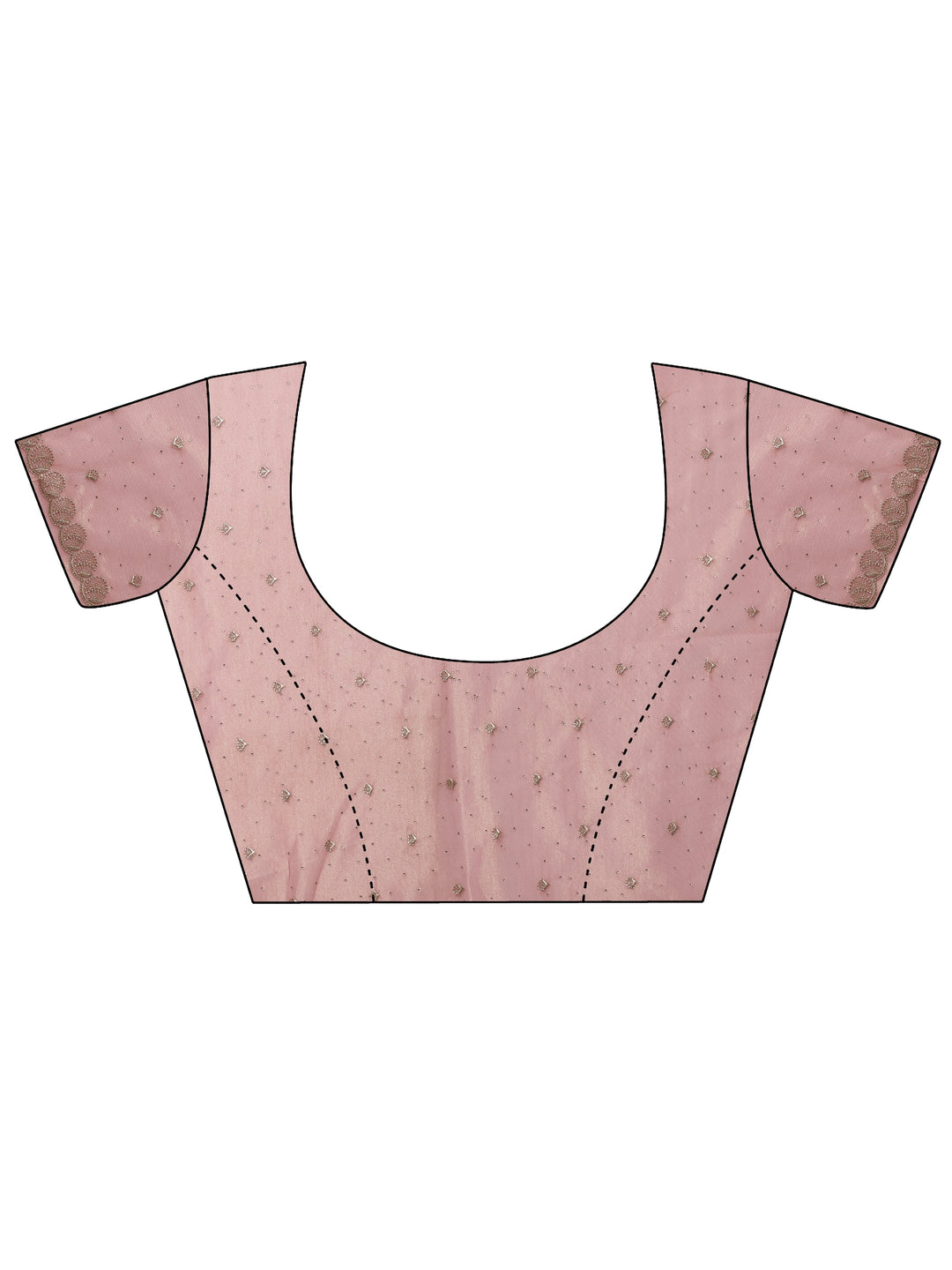  Pink Embellished Nylon Saree With Unstitched Blouse Piece 