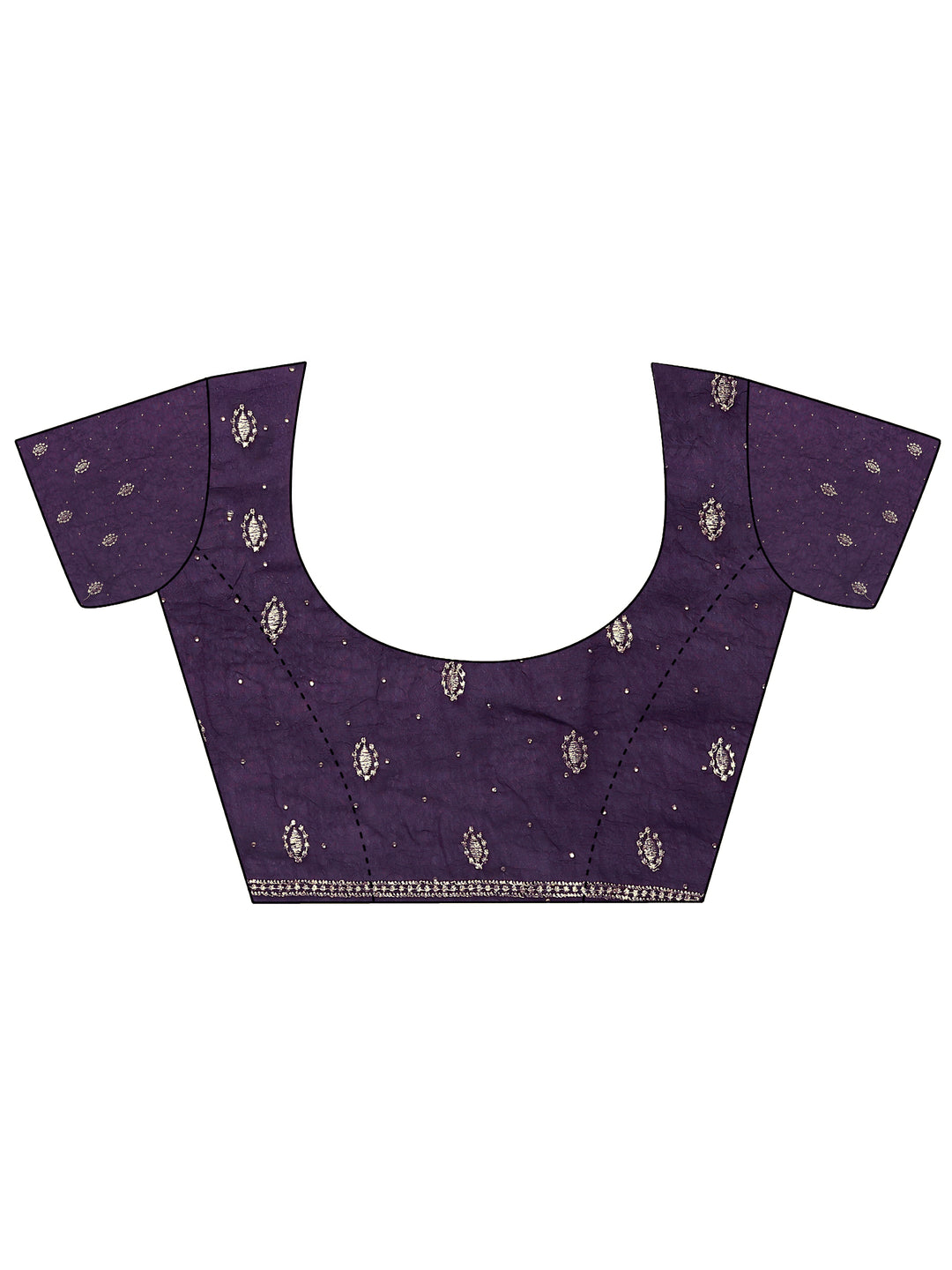  Burgundy Embellished Chinon Saree With Unstitched Blouse Piece 