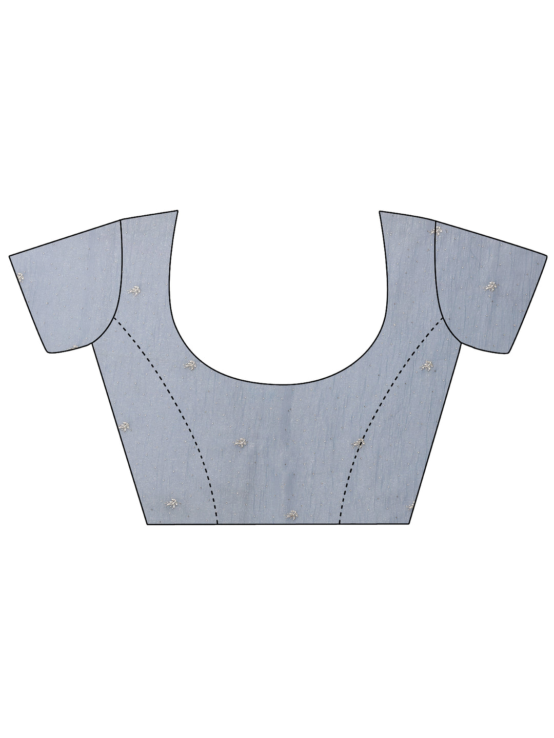  Grey Embellished Chinon Saree With Unstitched Blouse Piece 