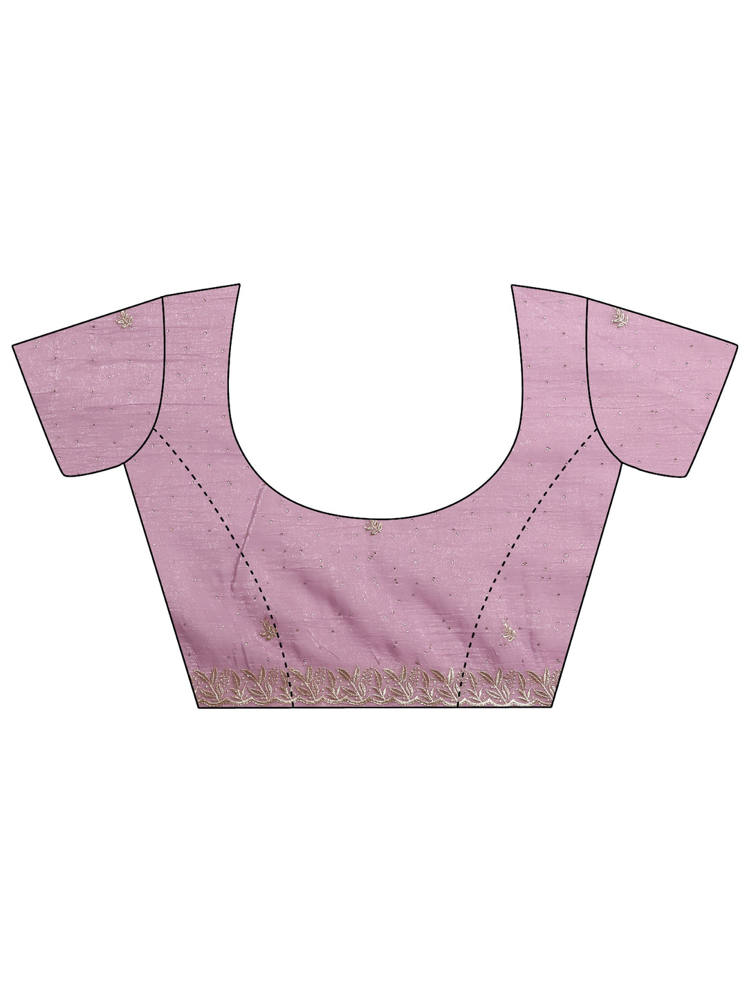  Lavender Embellished Chinon Saree With Unstitched Blouse Piece 