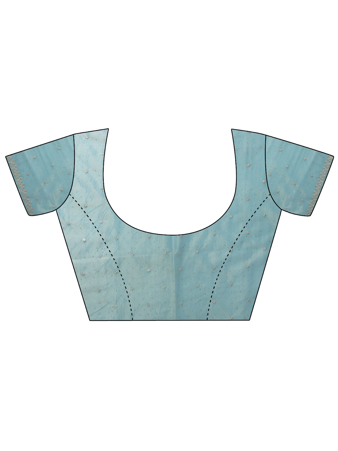  Sea Green Embellished Nylon Saree With Unstitched Blouse Piece 