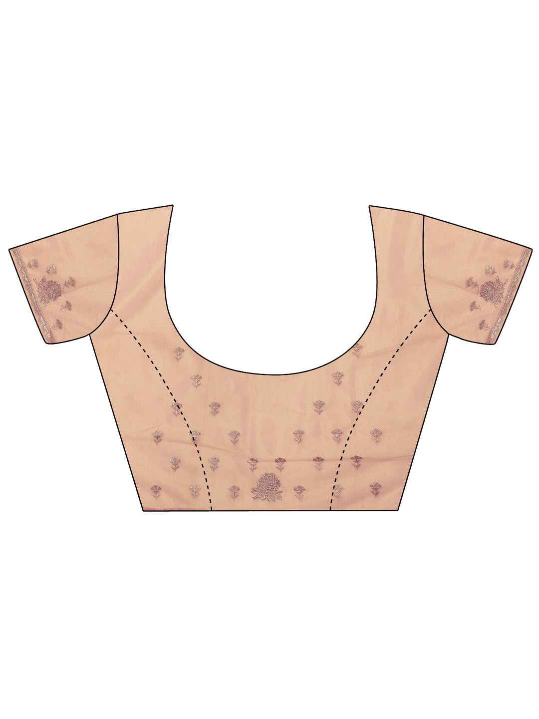  Pink Embroidered Nylon Saree With Unstitched Blouse Piece 