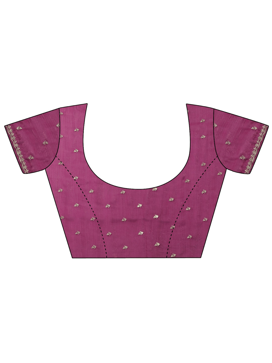  Magenta Embroidered Organza Saree With Unstitched Blouse Piece 