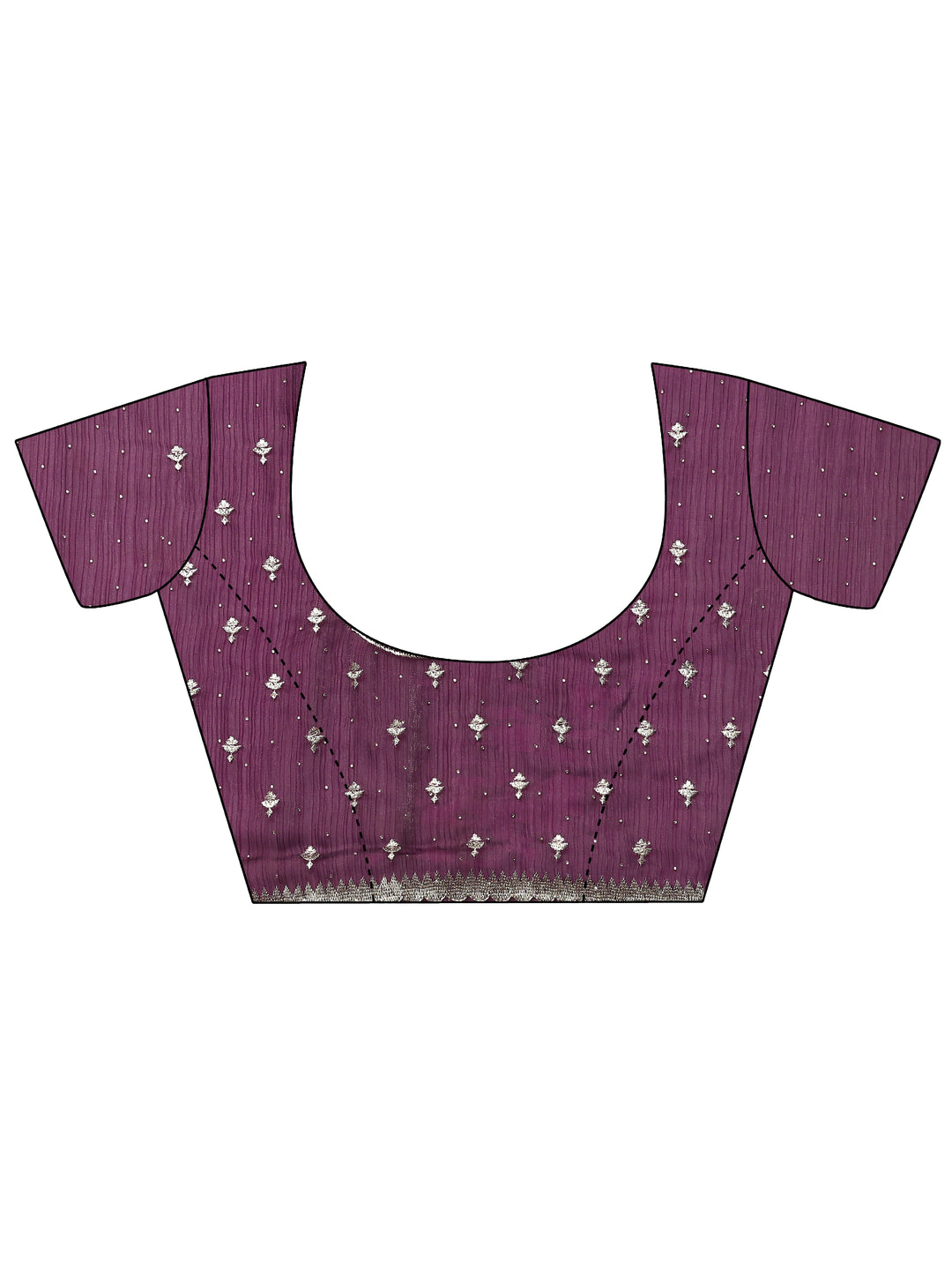  Maroon Embellished Organza Saree With Unstitched Blouse Piece 