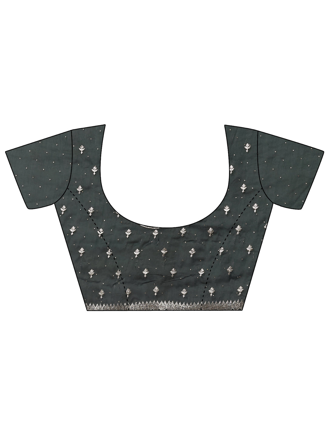  Green Embellished Organza Saree With Unstitched Blouse Piece 