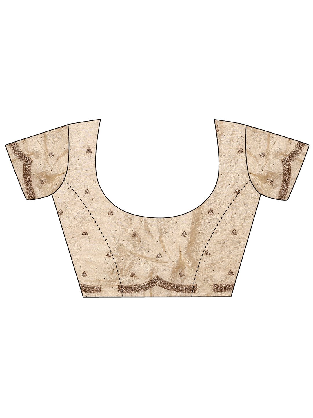  Gold Embellished Silk Blend Saree With Unstitched Blouse Piece 