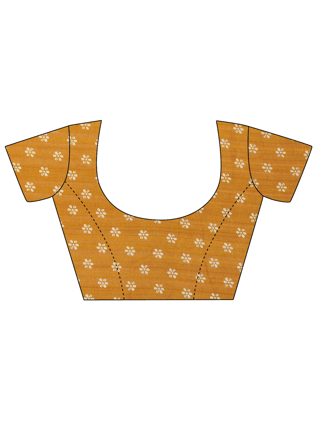  Mustard Printed Silk Blend Saree With Unstitched Blouse Piece 