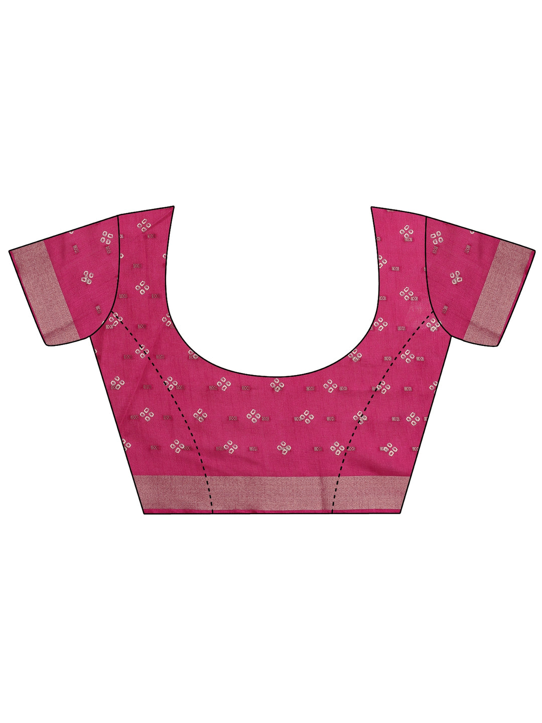  Pink Printed Silk Blend Saree With Unstitched Blouse Piece 