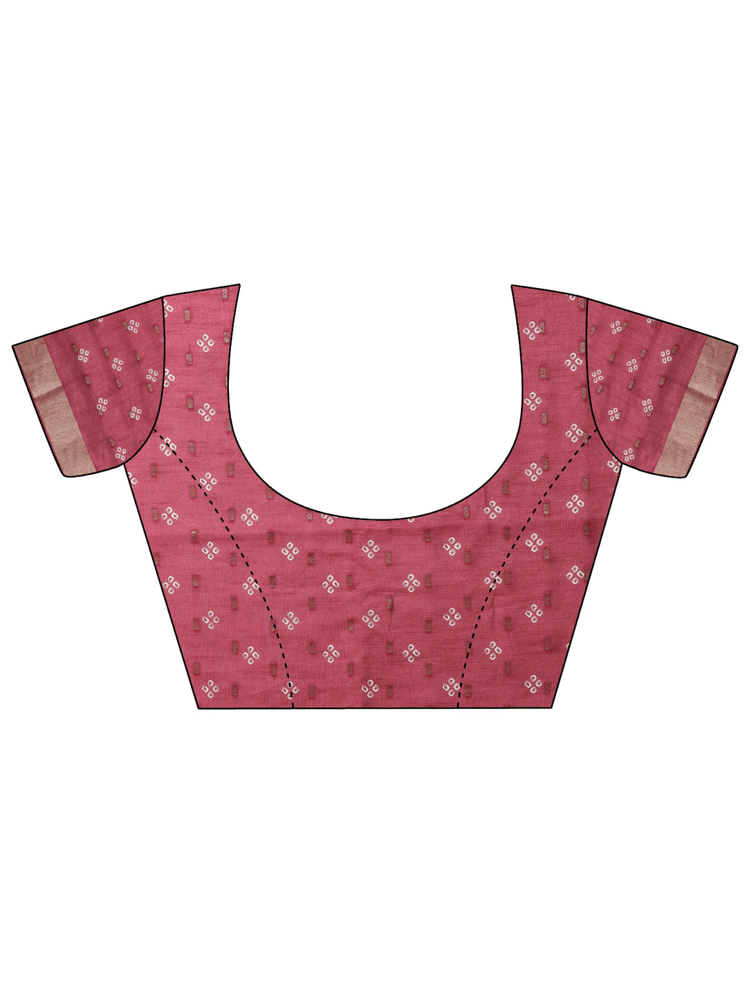  Mauve Printed Silk Blend Saree With Unstitched Blouse Piece 