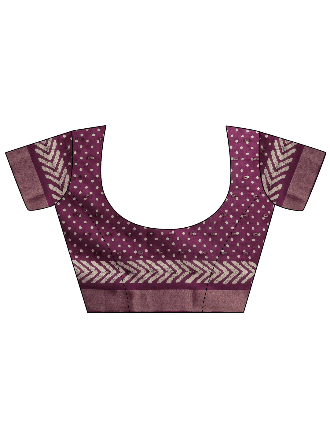  Burgundy Printed Silk Blend Saree With Unstitched Blouse Piece 