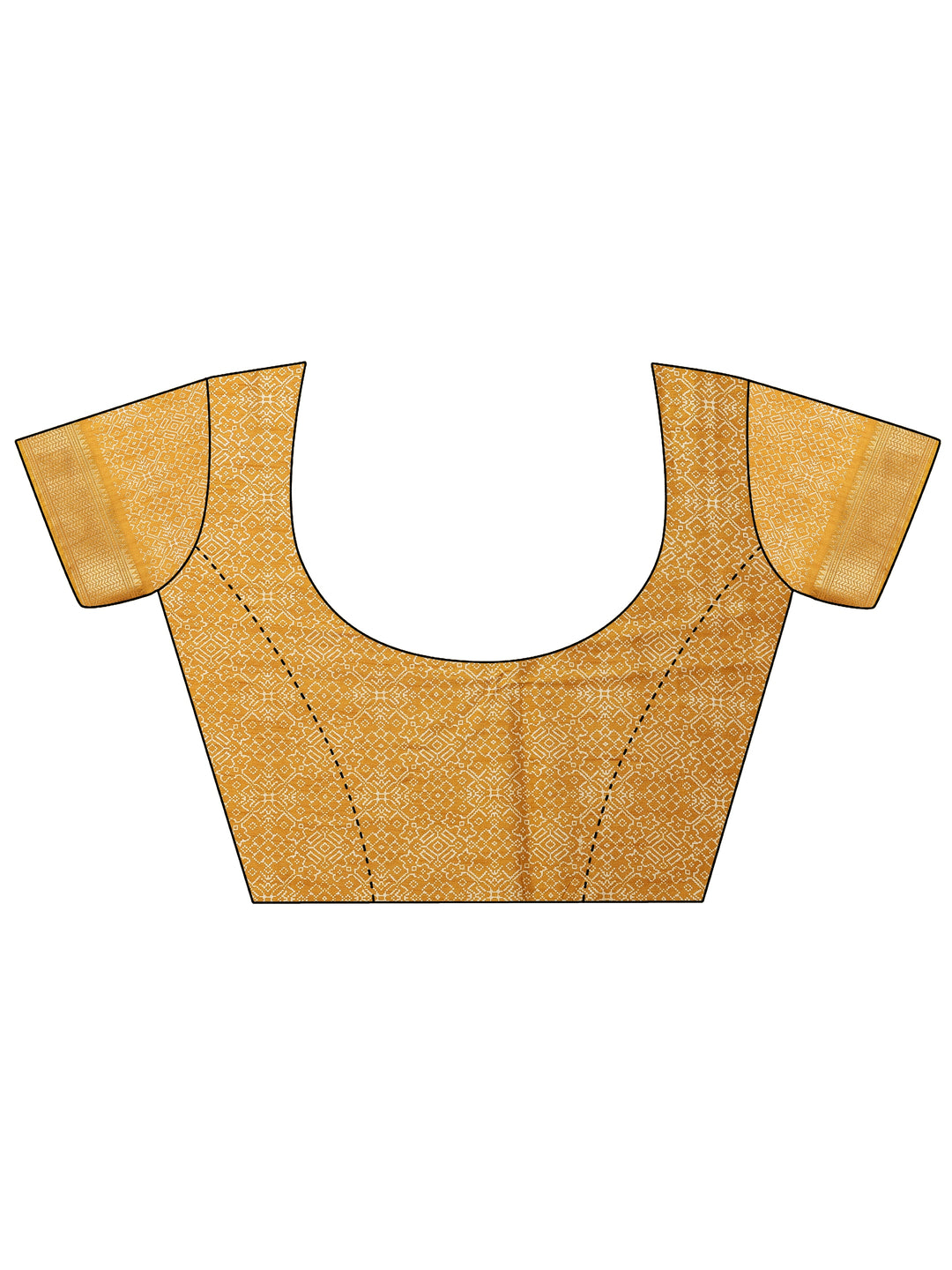  Mustard Printed Silk Blend Saree With Unstitched Blouse Piece 