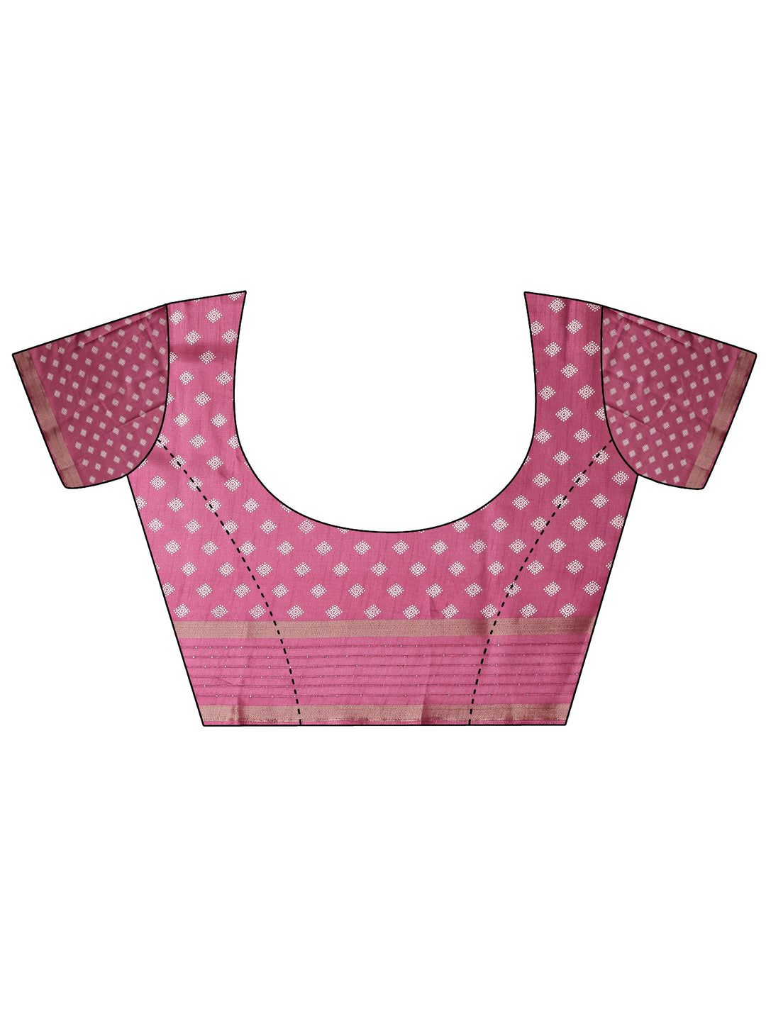  Pink Bandhani Printed Silk Blend Saree With Unstitched Blouse Piece 