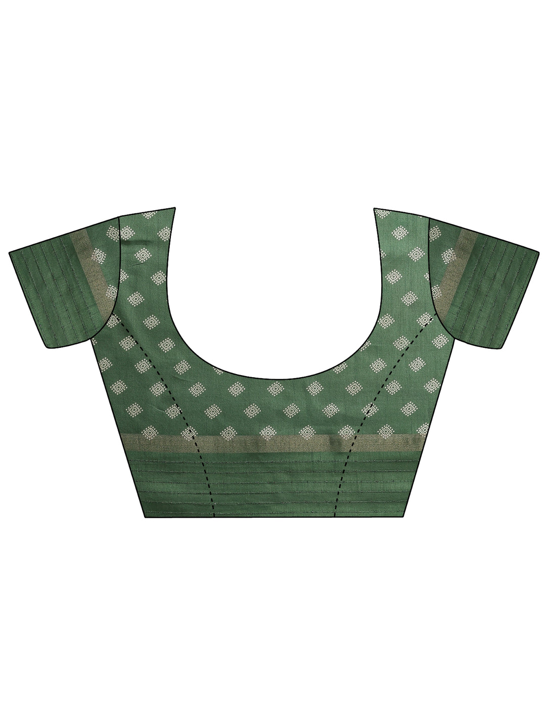  Green Bandhani Printed Silk Blend Saree With Unstitched Blouse Piece 