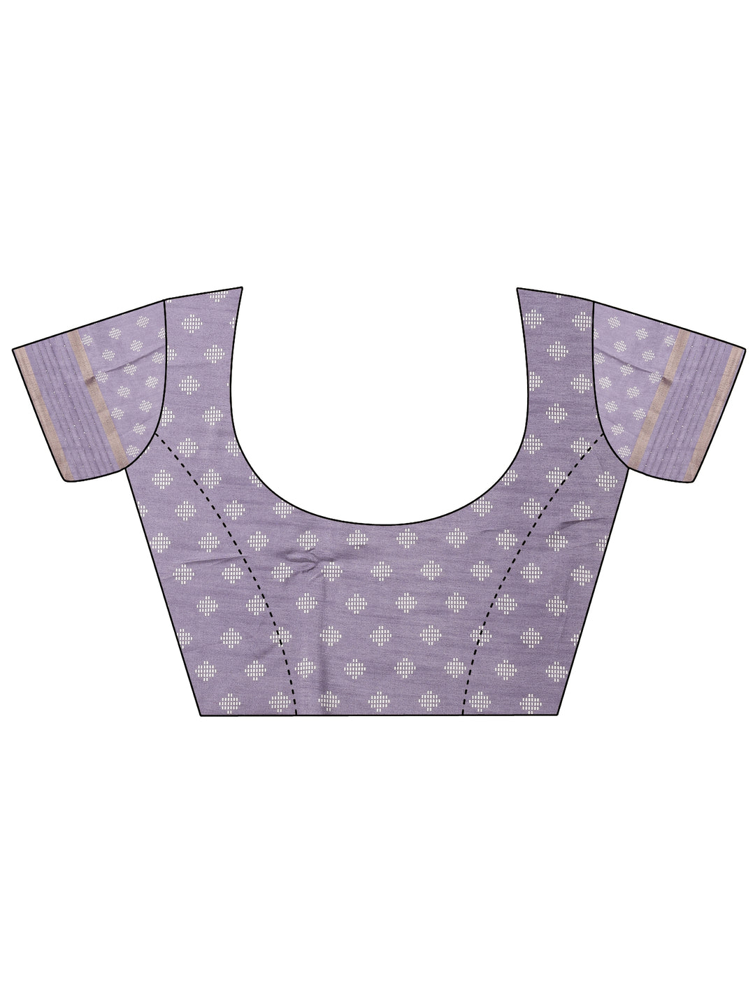  Lavender Printed Silk Blend Saree With Unstitched Blouse Piece 