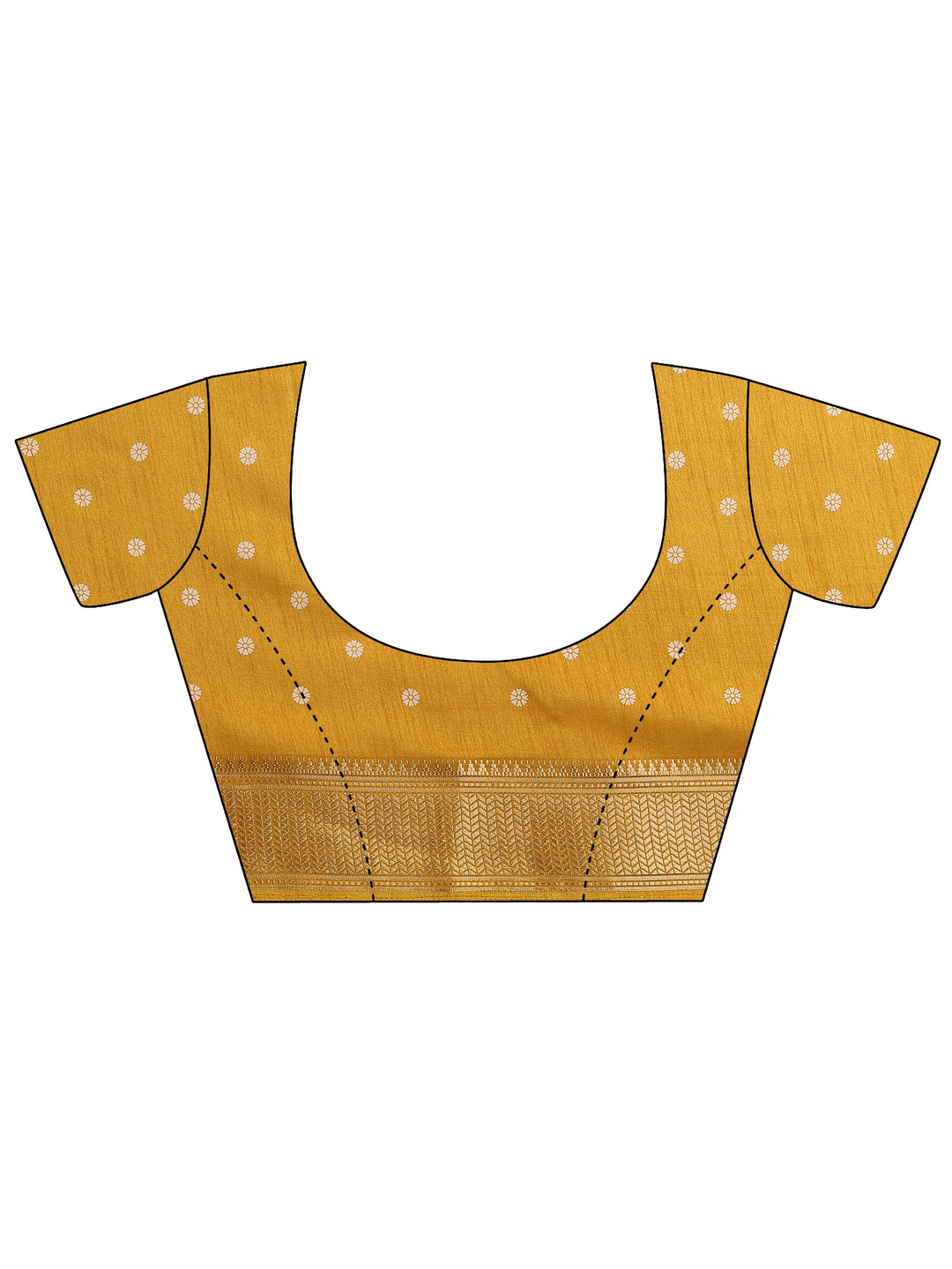  Mustard Bandhani Printed Silk Blend Saree With Unstitched Blouse Piece 