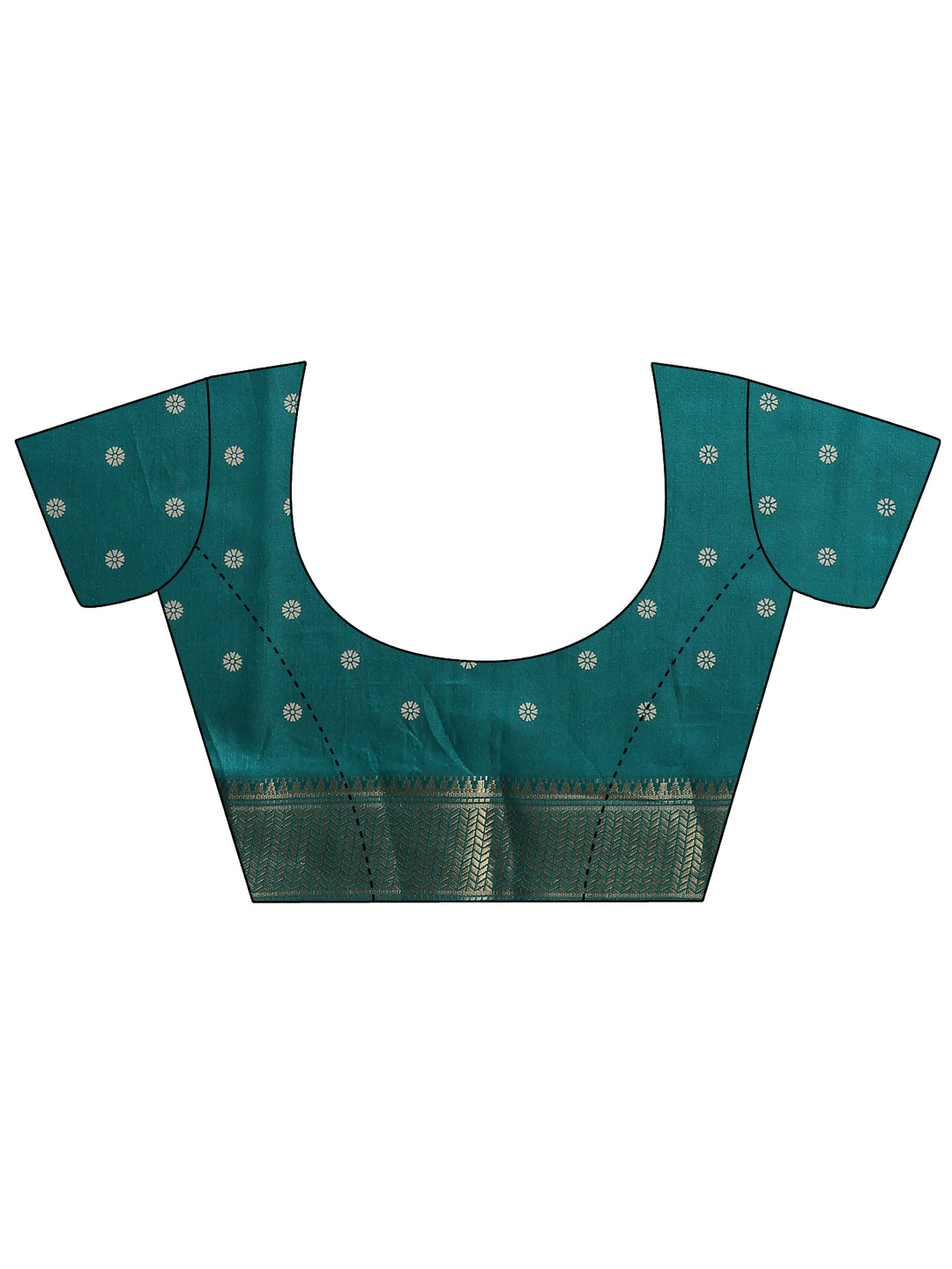  Green Bandhani Printed Silk Blend Saree With Unstitched Blouse Piece 