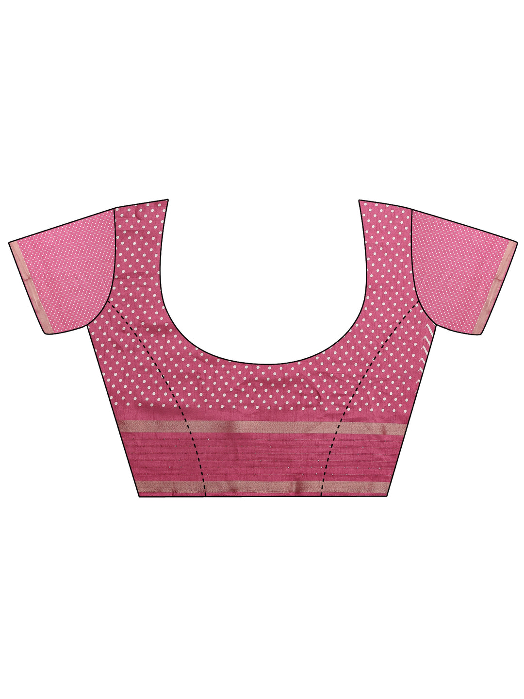  Pink Leheriya Printed Silk Blend Saree With Unstitched Blouse Piece 