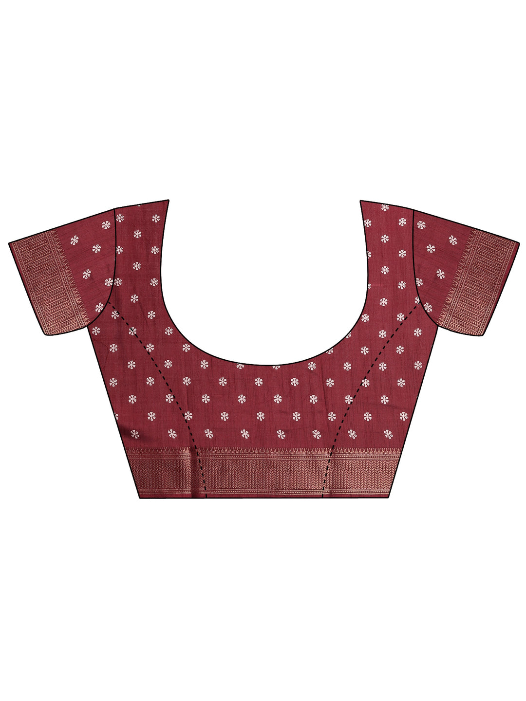  Maroon Leheriya Printed Silk Blend Saree With Unstitched Blouse Piece 