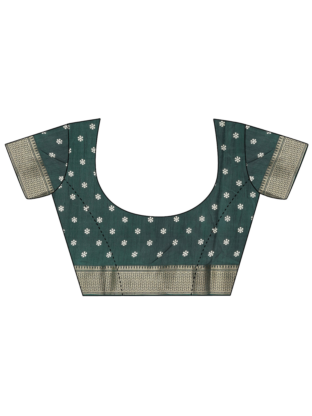  Green Leheriya Printed Silk Blend Saree With Unstitched Blouse Picece 