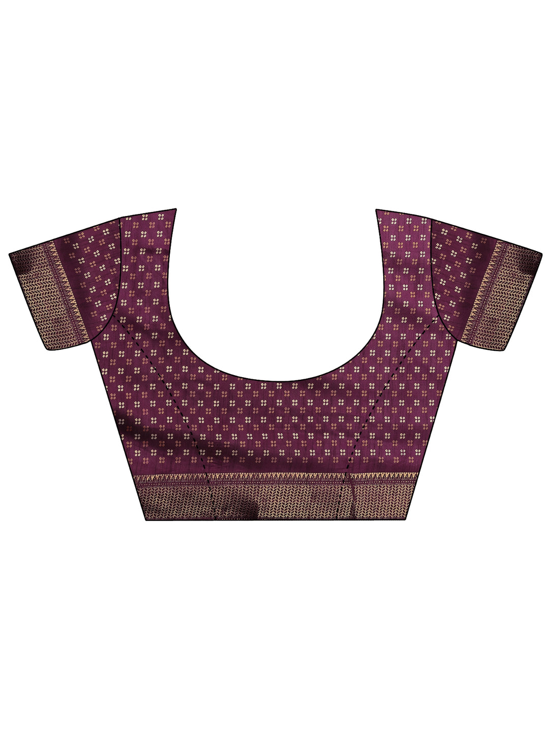  Maroon Bandhani Printed Silk Blend Saree With Unstitched Blouse Piece 