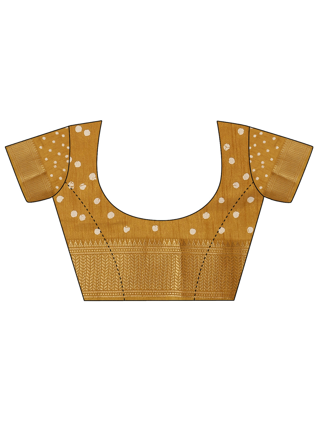  Mustard Batik Printed Silk Blend Saree With Unstitched Blouse Piece 