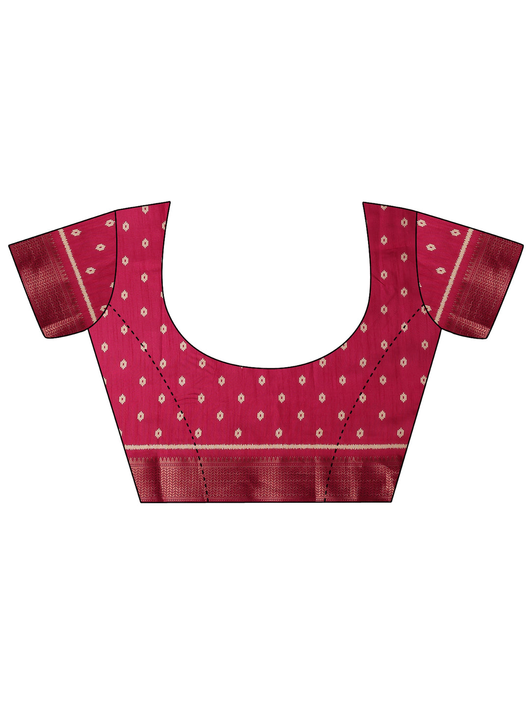  Pink Printed Silk Blend Saree With Unstitched Blouse Piece 