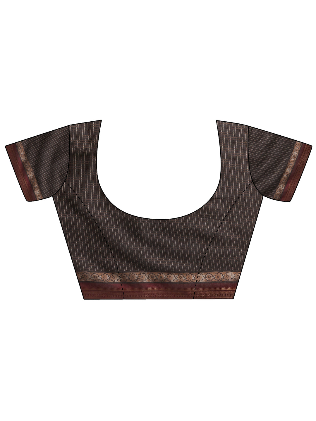  Black Printed Silk Blend Saree With Unstitched Blouse Piece 