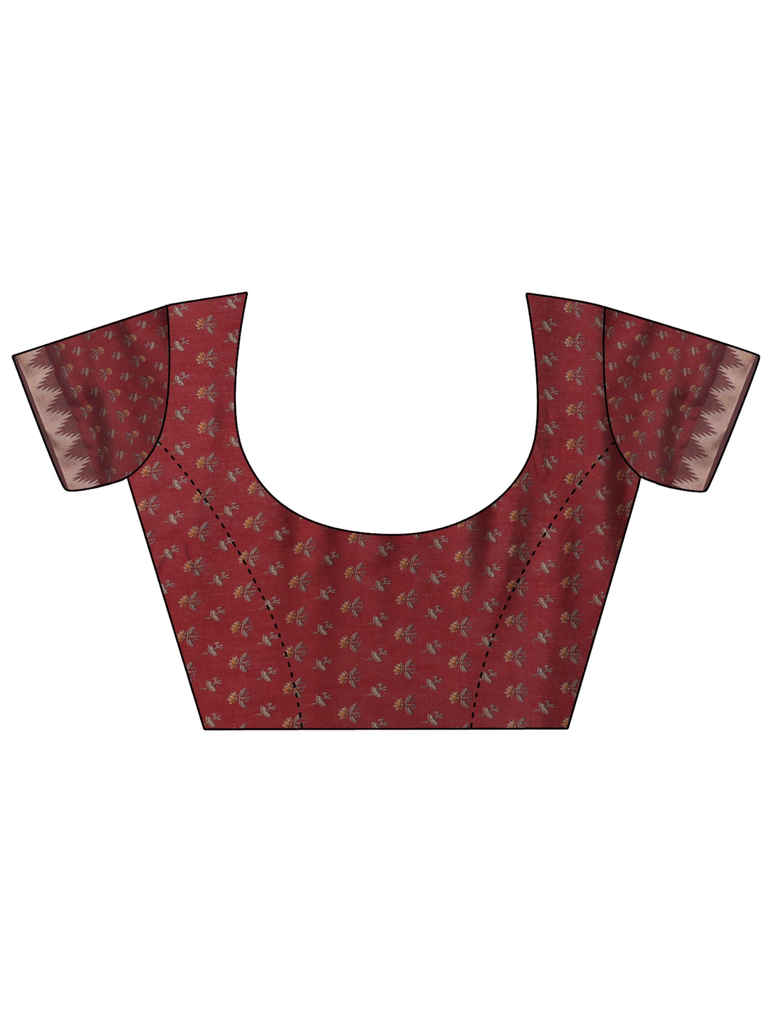  Blue Printed Silk Blend Saree With Unstitched Blouse Piece 