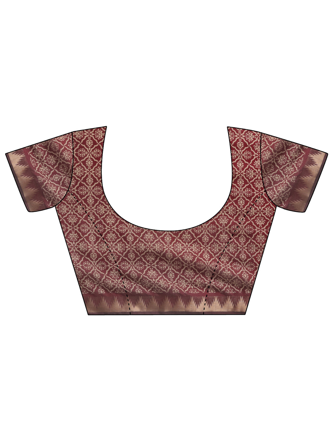  Teal Printed Silk Blend Saree With Unstitched Blouse Piece 