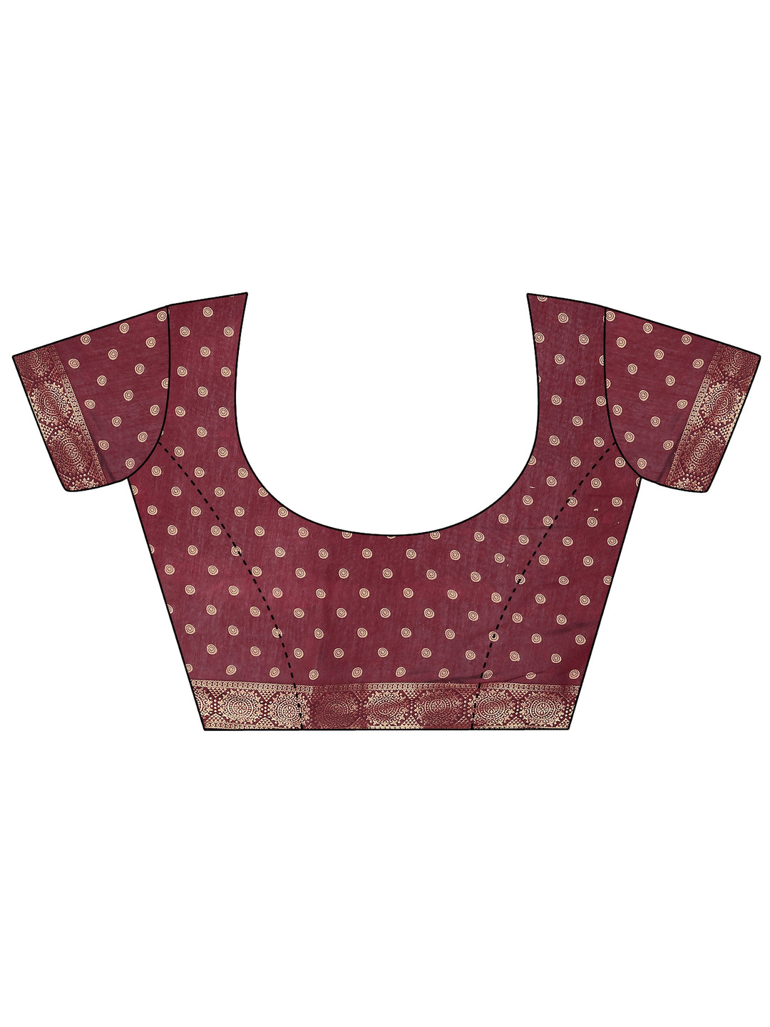  Beige Printed Silk Blend Saree With Unstitched Blouse Piece 