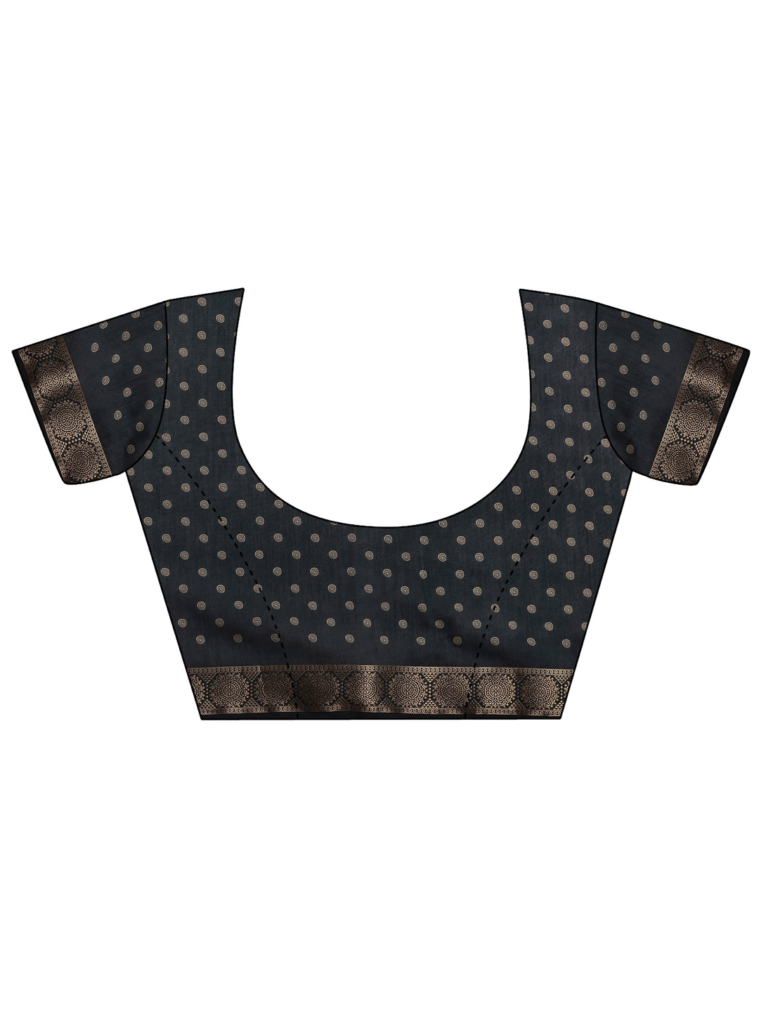  Beige Printed Silk Blend Saree With Unstitched Blouse Piece 