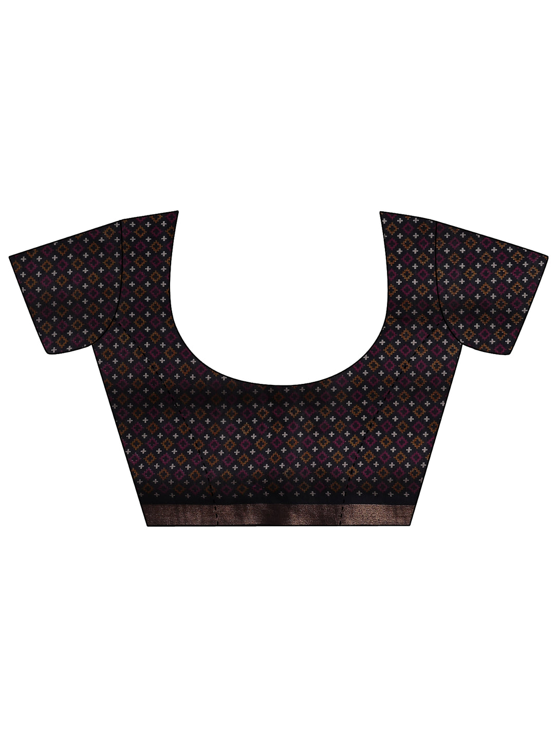  Pink Solid Silk Blend Saree With Unstitched Blouse Piece 