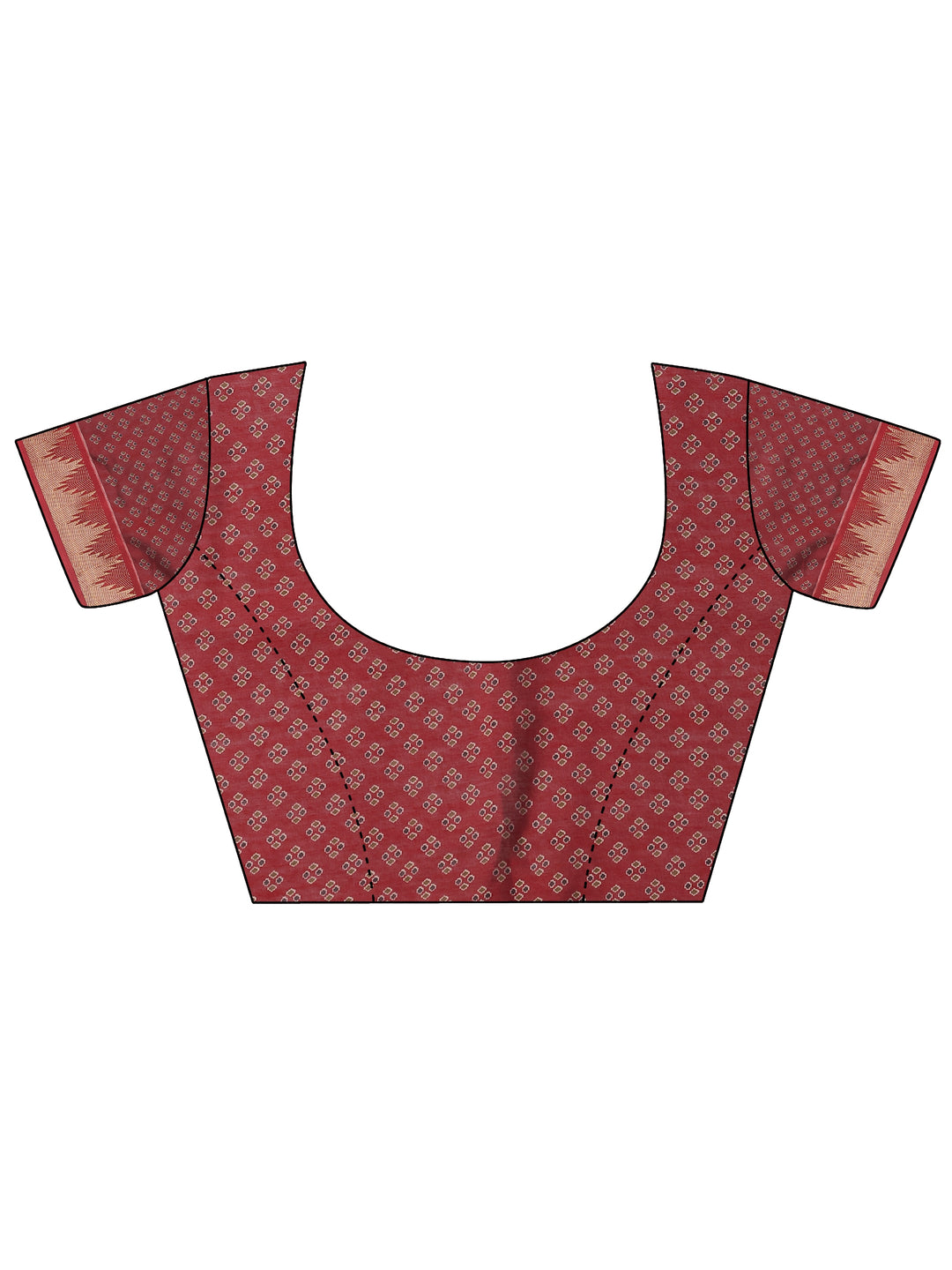  Multi Printed Silk Blend Saree With Unstitched Blouse Piece 