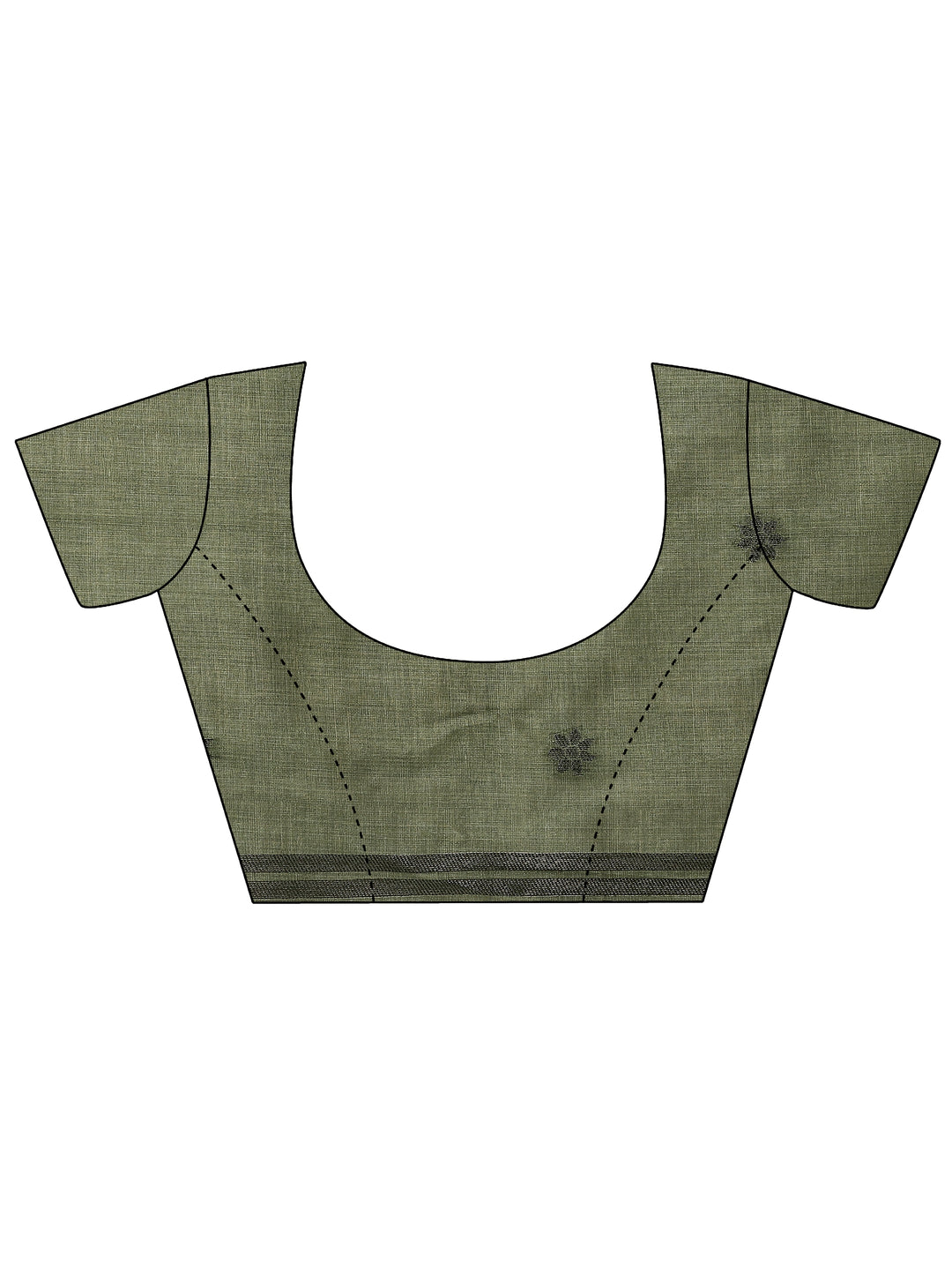  Beige Printed Silk Blend Saree With Unstitched Blouse Piece 