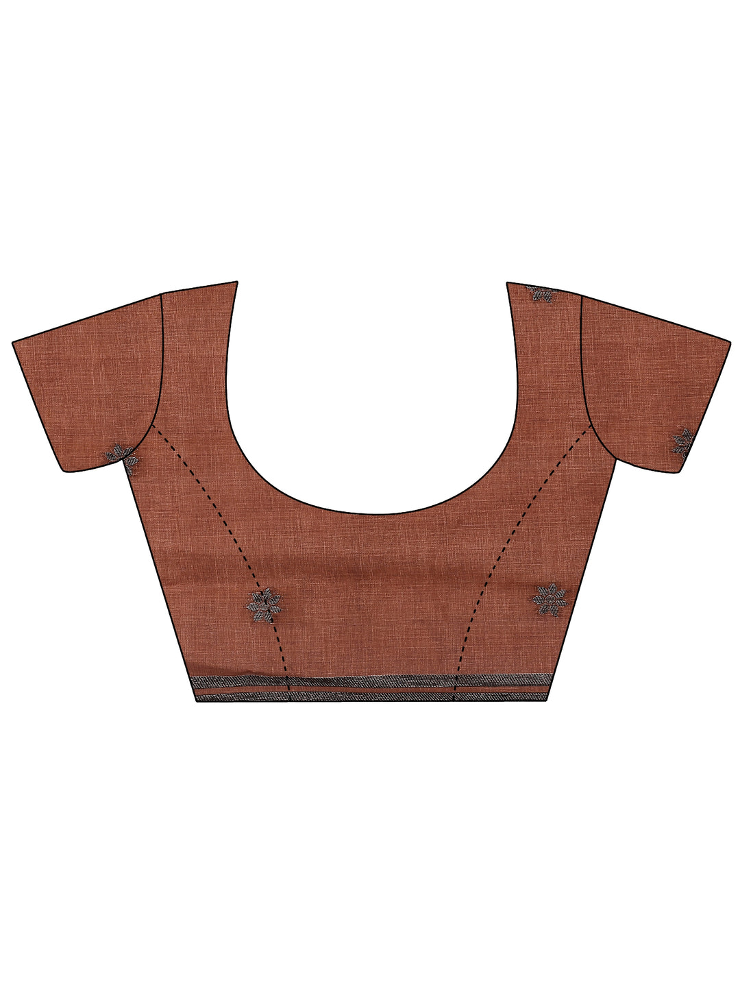  Beige Printed Silk Blend Saree With Unstitched Blouse Piece 