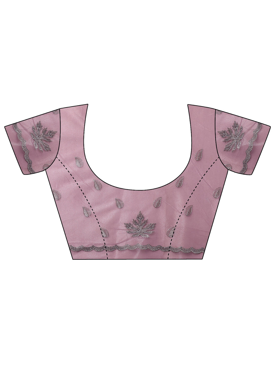  Lavender Embroidered Nylon Saree With Unstitched Blouse Piece 