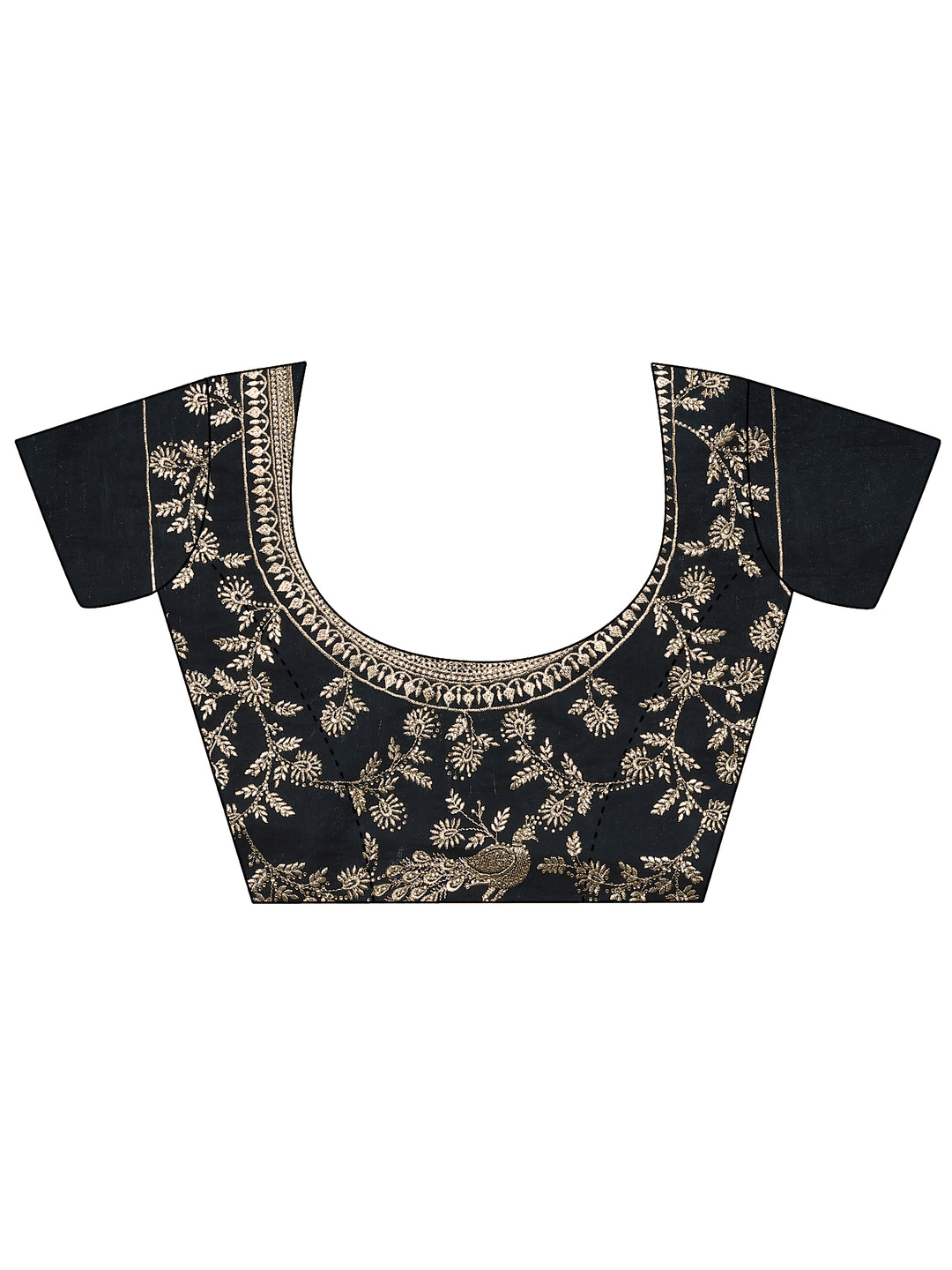  Teal Embroidered Organza Saree With Unstitched Blouse Piece 