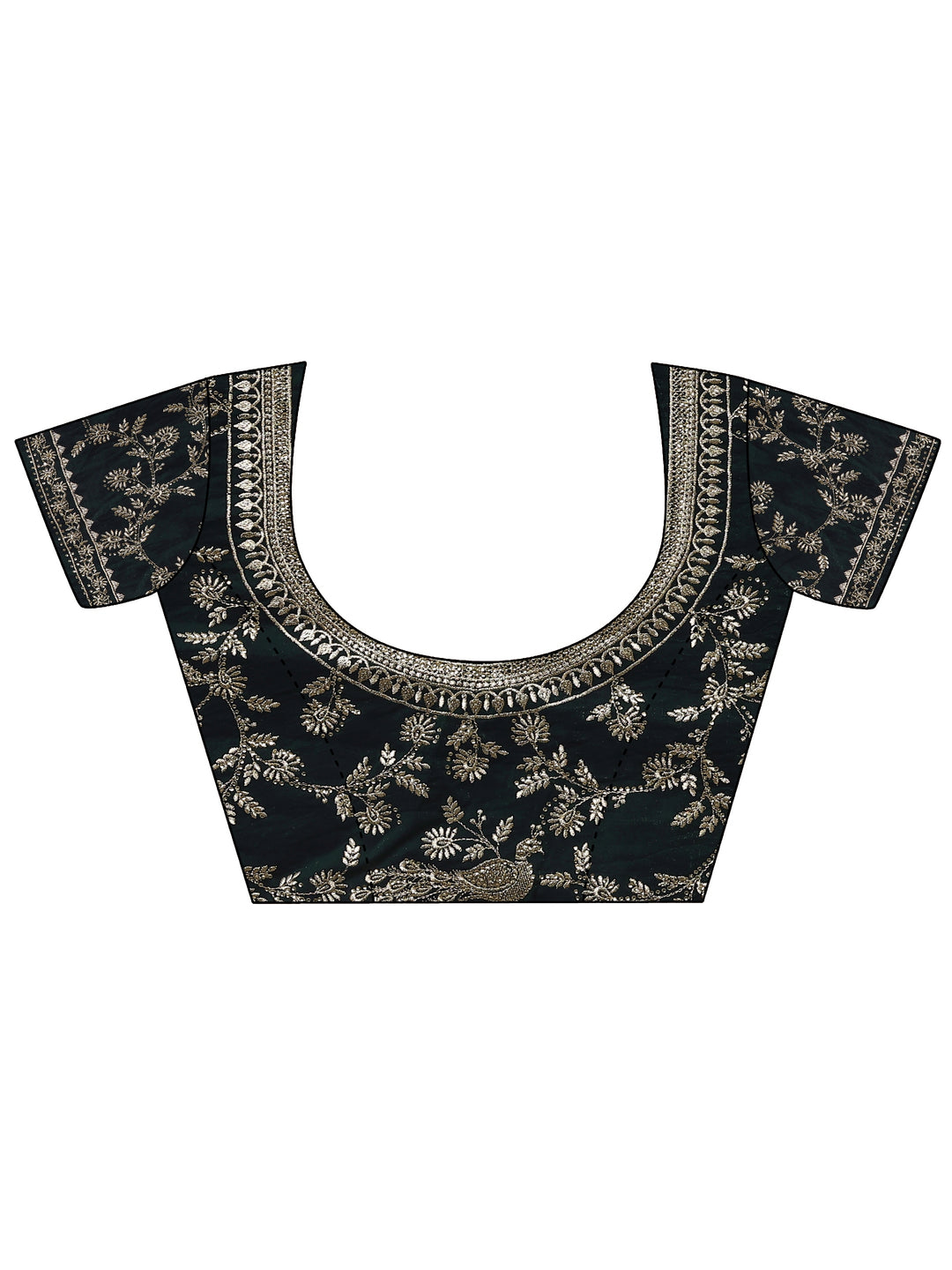  Green Embroidered Organza Saree With Unstitched Blouse Piece 