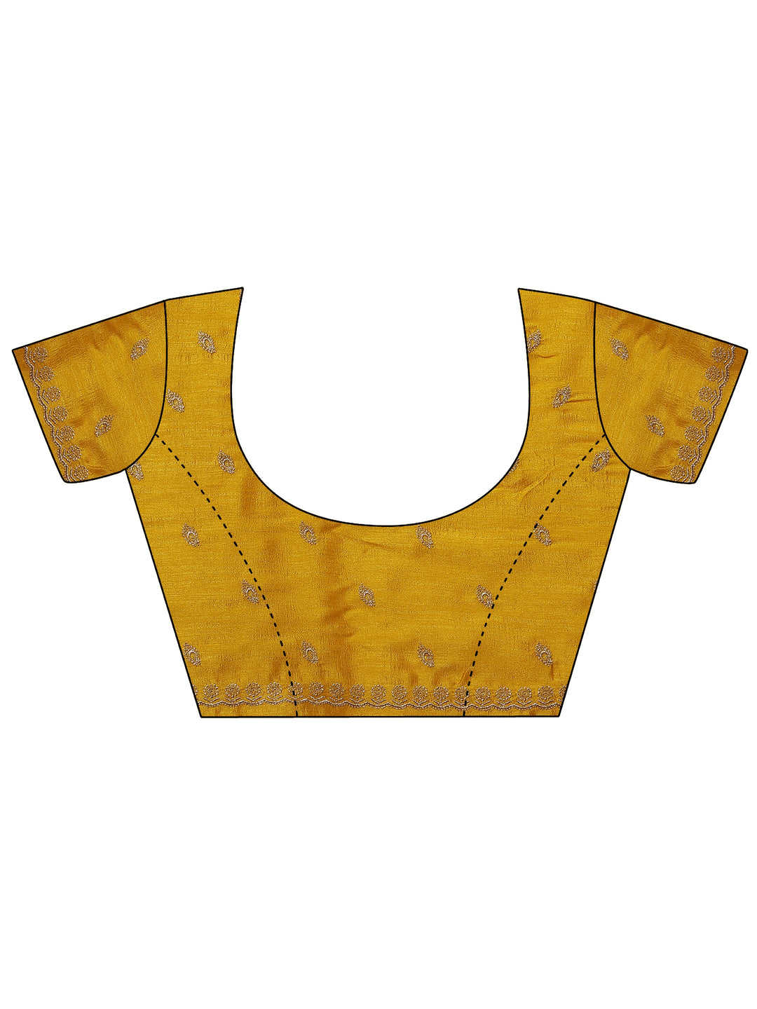  Mustard Embellished Silk Blend Saree With Unstitched Blouse Piece 