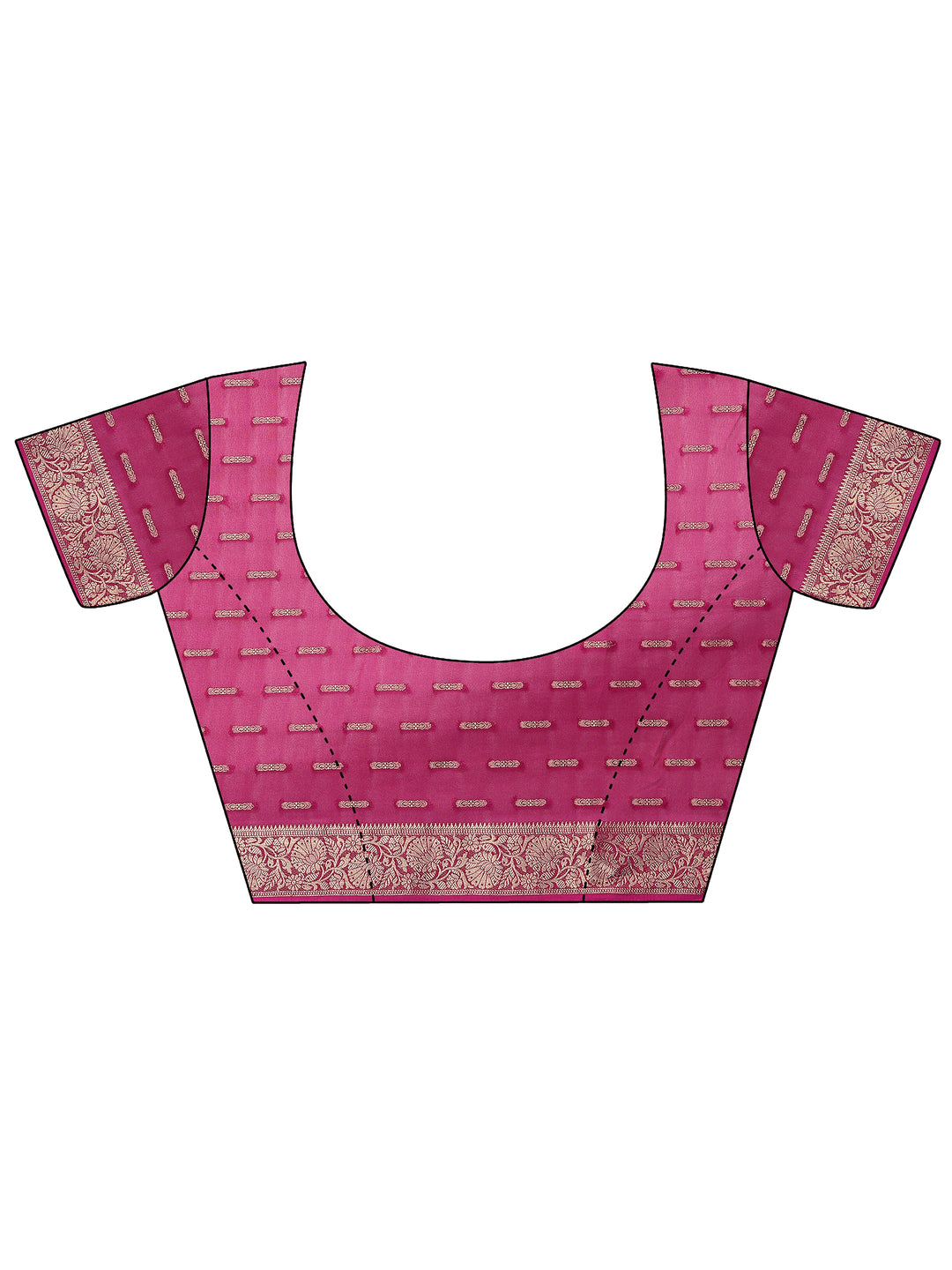  Pink Woven Design Silk Blend Saree With Unstitched Blouse Piece 