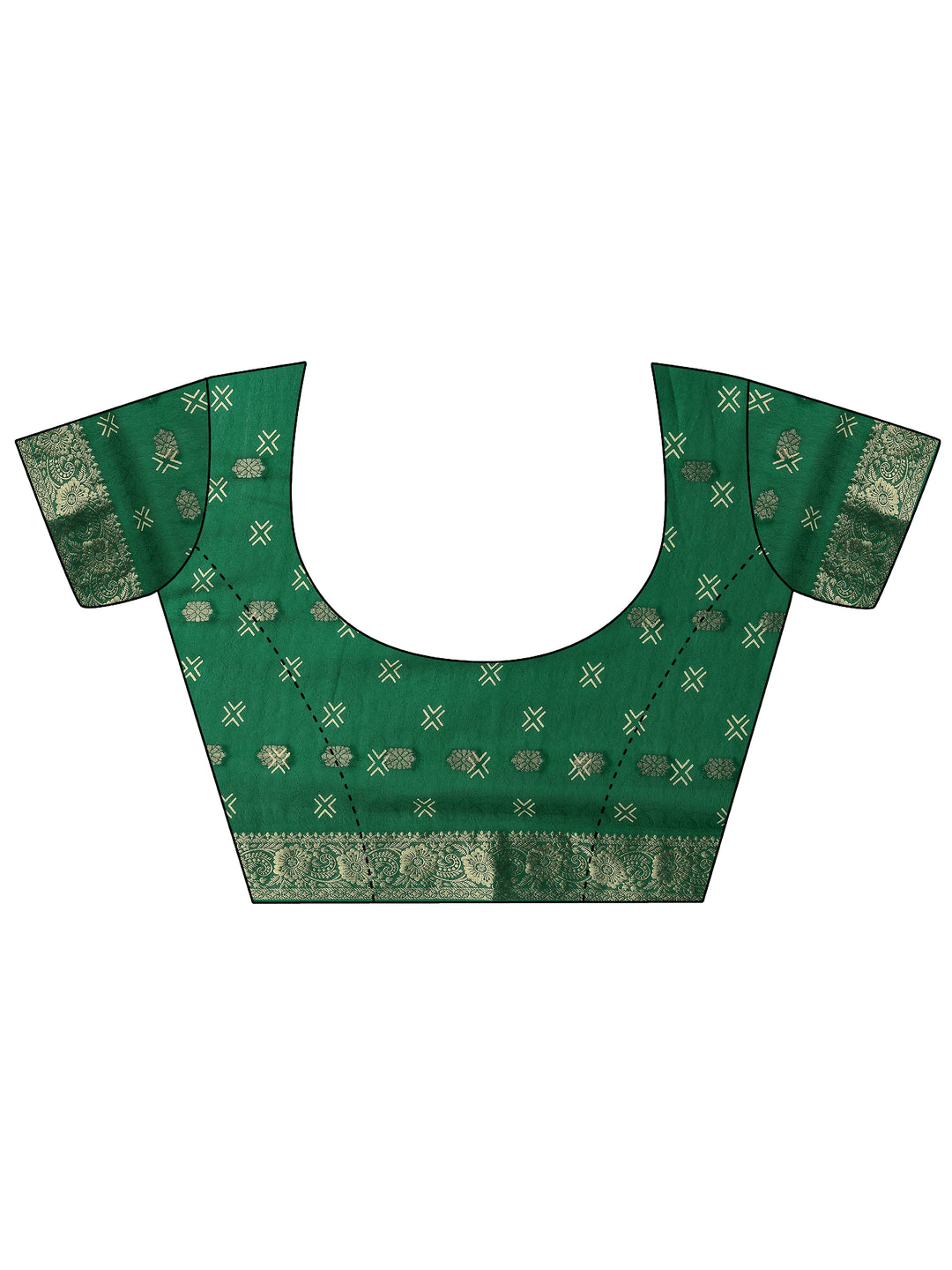  Green Woven Design Silk Blend Saree With Unstitched Blouse Piece 