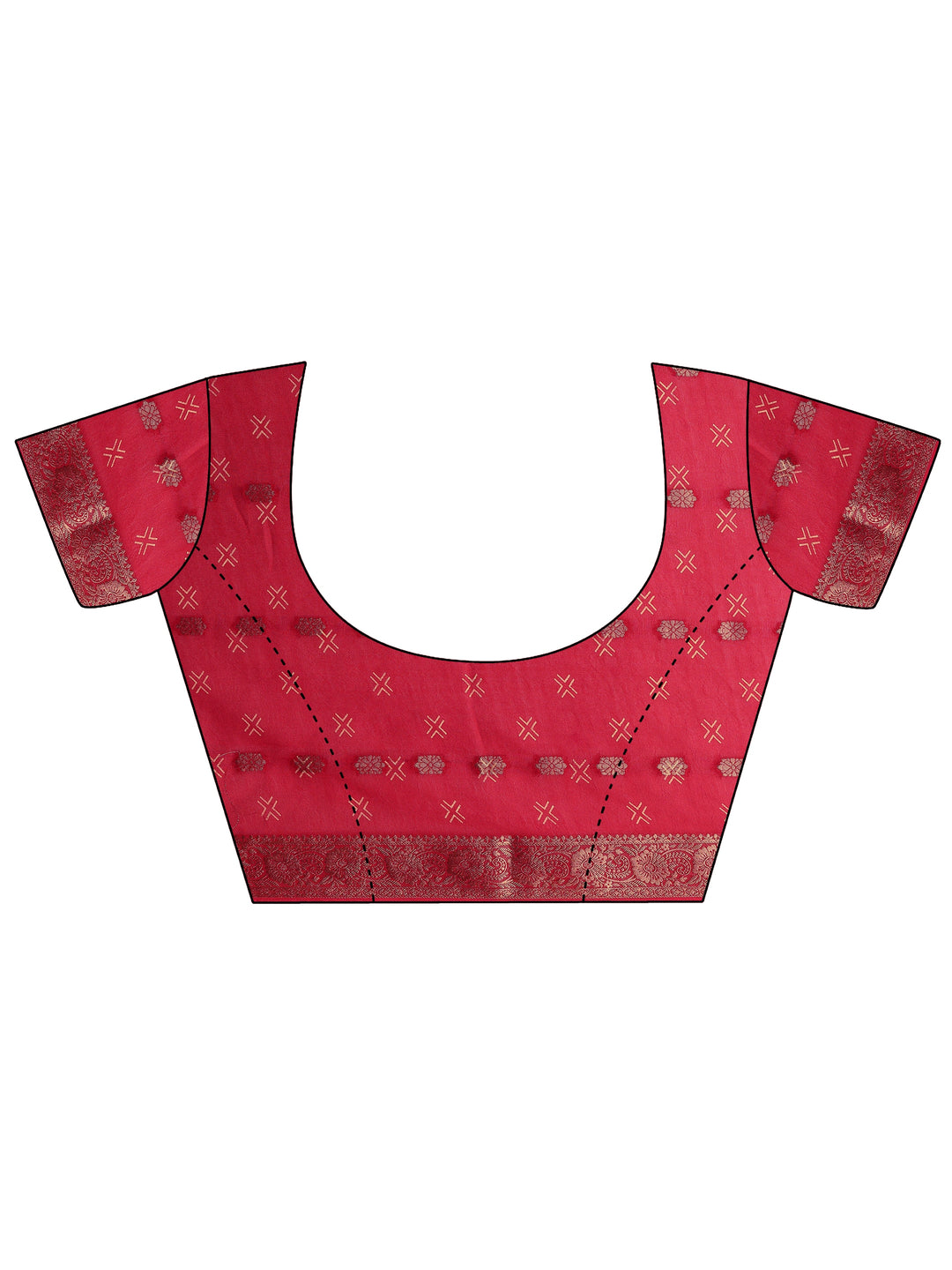  Red Woven Design Silk Blend Saree With Unstitched Blouse Piece 