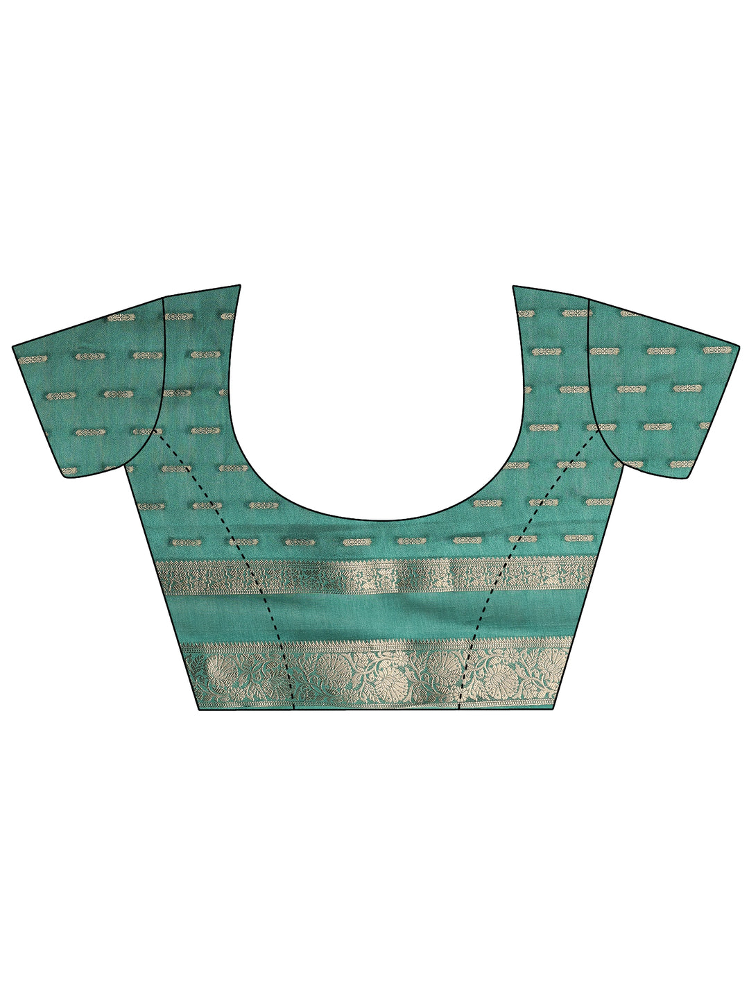  Green Woven Design Silk Blend Saree With Unstitched Blouse Piece 