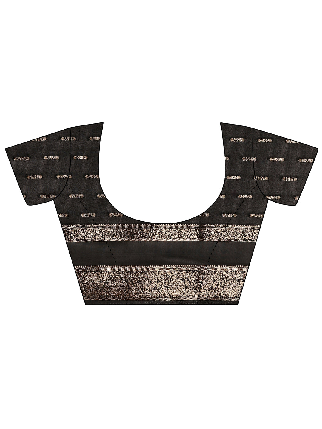  Black Woven Design Silk Blend Saree With Unstitched Blouse Piece 