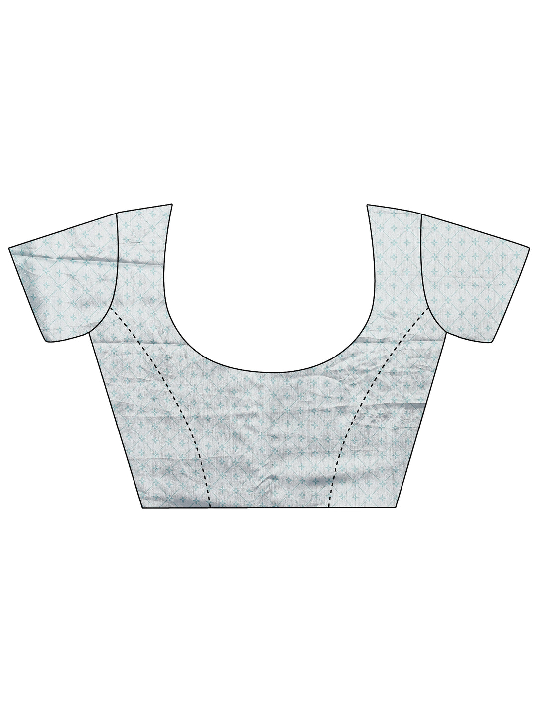  Off White Printed Silk Blend Saree With Unstitched Blouse Piece 