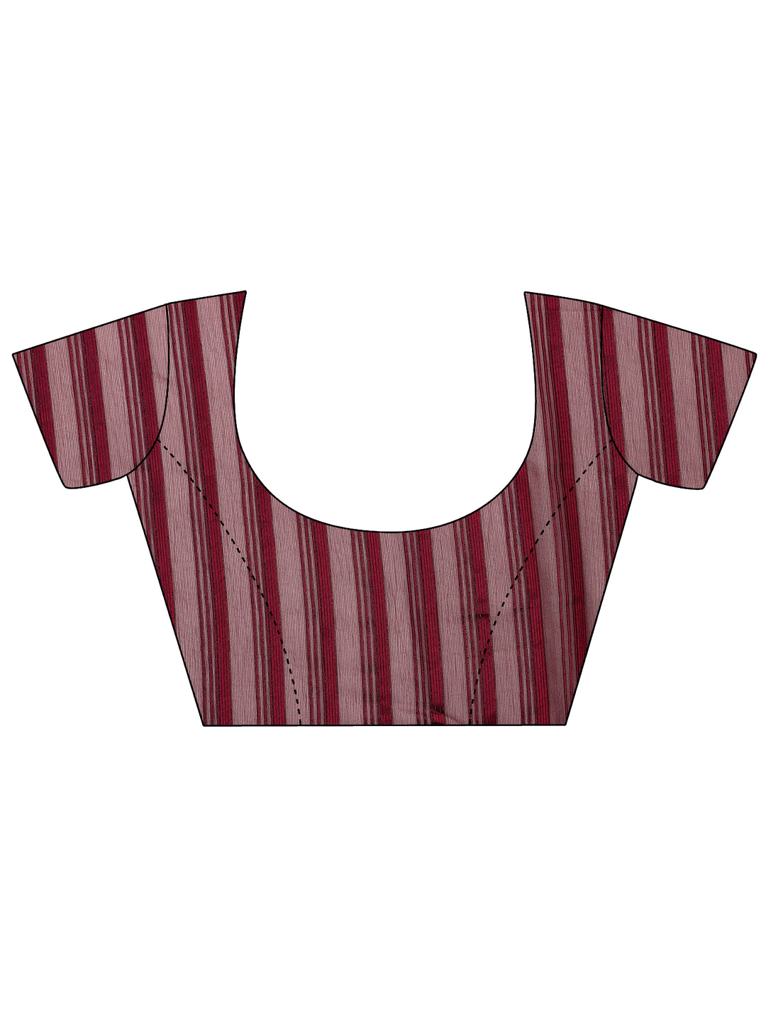  Burgundy Woven Design Chinon Saree With Unstitched Blouse Piece 