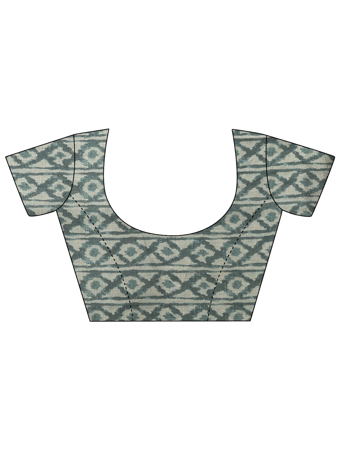  Green Printed Silk Blend Saree With Unstitched Blouse Piece 