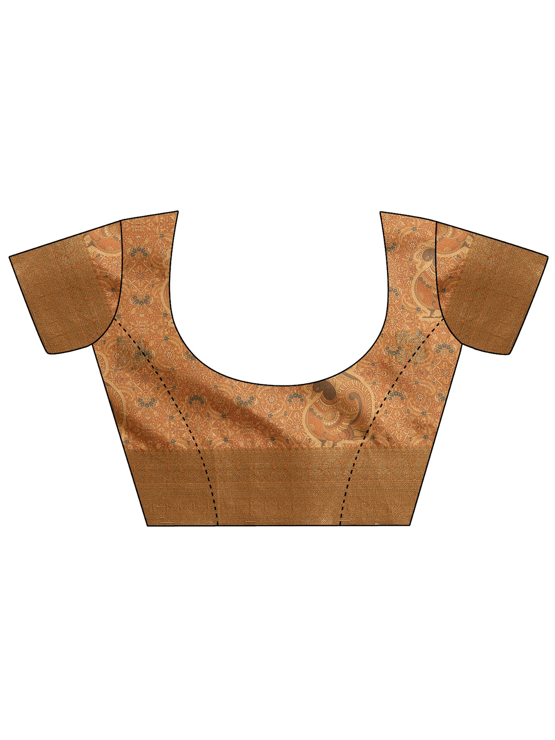  Mustard Printed Silk Blend Saree With Unstitched Blouse Piece 